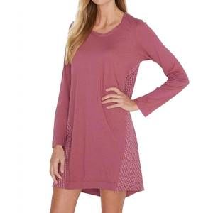 NEW TWELVE EIGHTY EIGHT elyse long sleeve sleepshirt in rosewood